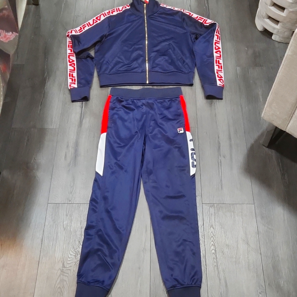 Fila jogging suit navy with red and white size M